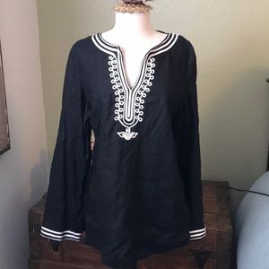 Style & co. Linen tunic top. Black